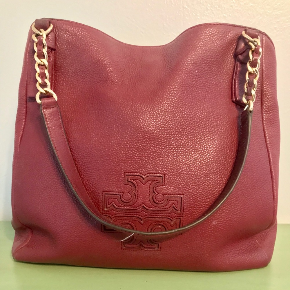 Tory Burch ruby red  hobo purse